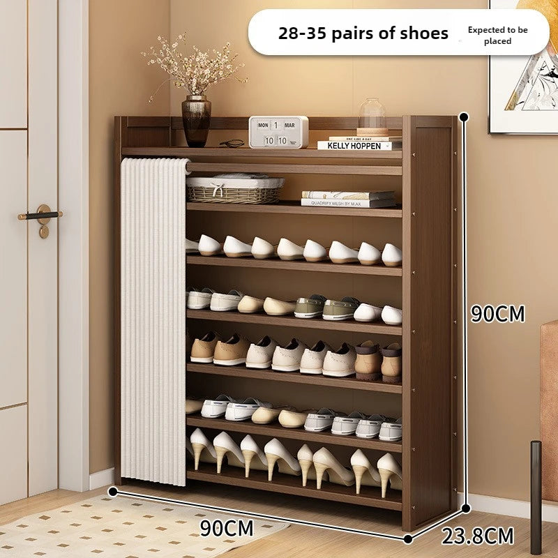 Free installation shoe rack indoor simple folding household multi-layer dustproof rental room shoe storage artifact