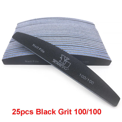 5/25Pcs/Lot Nail File Mix Color 80/100/150/180/240 Grit Professional Sandpaper Cuticle Remover Buffer Files Manicure Tool Set