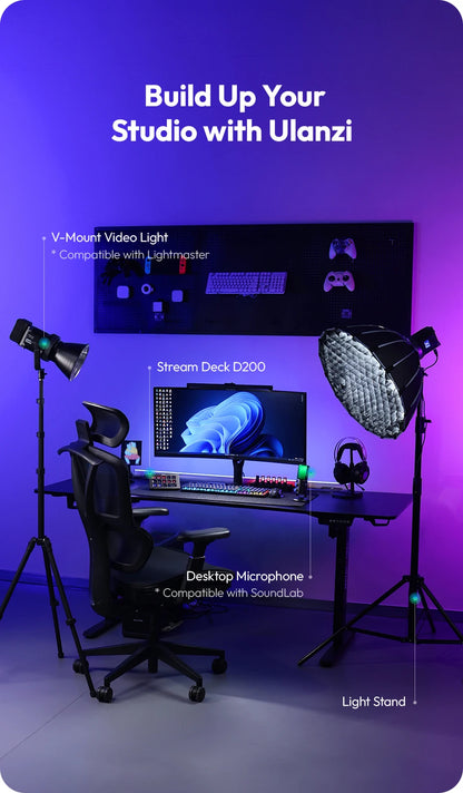 Ulanzi D200 Stream Deck Keyboard 13 LCD Keys All Customizable for Gaming Boardcast Livestreaming Office Content Creation YouTube
