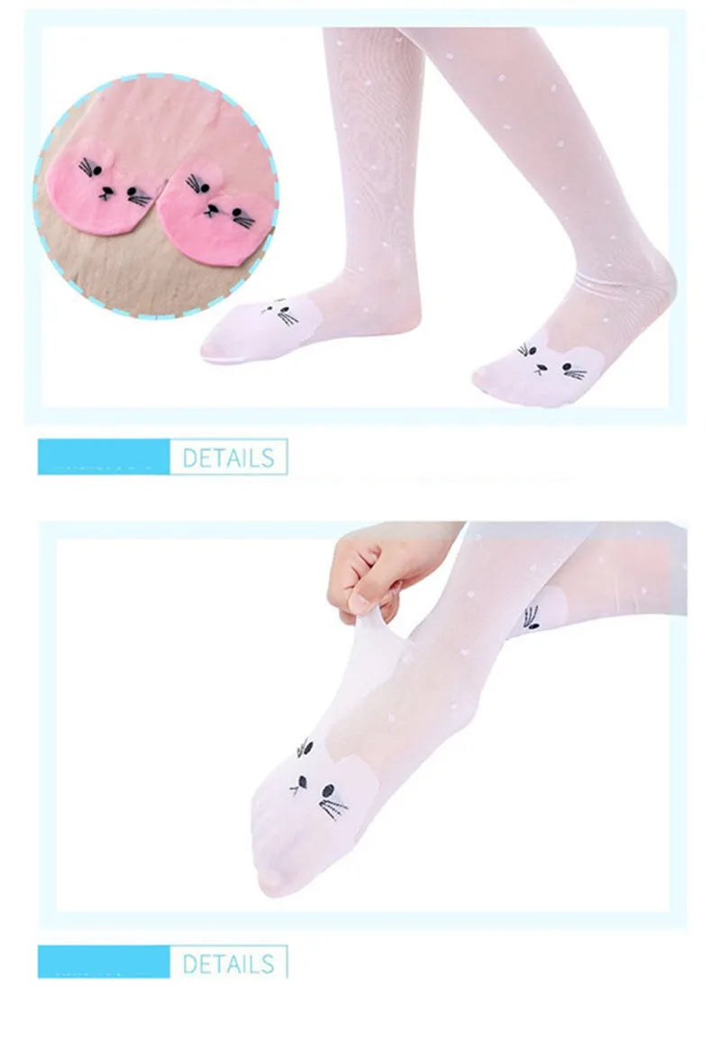 1/4Pcs/Lot Summer Spring Candy Color Cartoon Girls Pantyhose Ballet Dance Tights For Kids Stocking Children Velvet Pantyhose