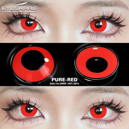 EYESHARE Cosplay White Colored Contact Lenses 2pcs Crazy Red Contact Lenses Anime Black Eye Lenses Halloween Beauty Makeup Lens