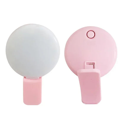 Mobile Phone Fill Flash Lens Ring Light Lamp Portable Clip Three Stop Dimming Mini Durable Practical 10 LED Selfie Ring Beauty