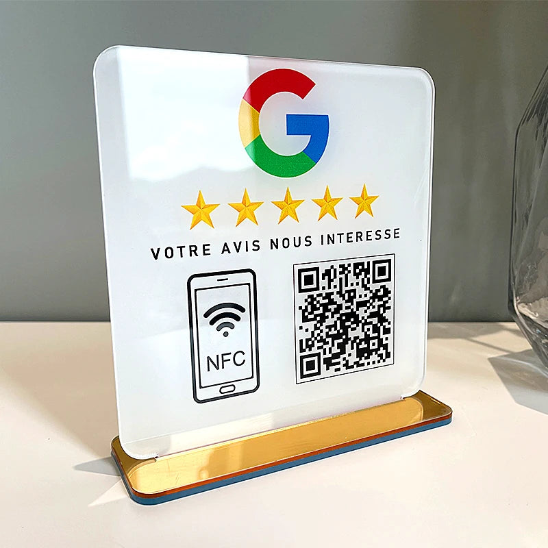 Google Review Sign Customized QR Code Acrylic Social Media Plate