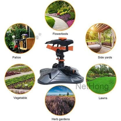 360° Water Sprinkler Lawn Irrigation Automatic Rotating For Garden Watering UK