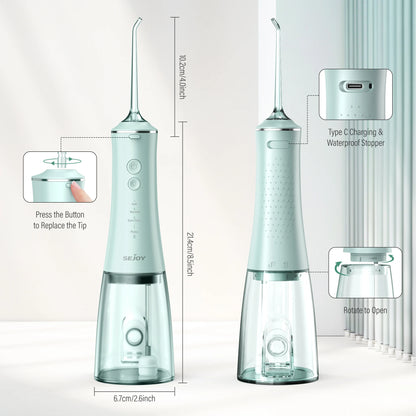 Oral Irrigator Portable Dental Water Flosser Thread Teeth Pick Mouth Washing Machine Rechargeable IPX7 Waterproof Teeth Cleaner