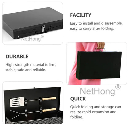 Portable Folding Charcoal BBQ Barbecue Camping Grill Travel Picnic Outdoor