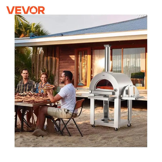 VEVOR Dual Fuel Pizza Oven for Outdoor Use 22" Pizza Oven Pellet & Gas Powered Outdoor Pizza Oven with Cordierite Pizza Stone