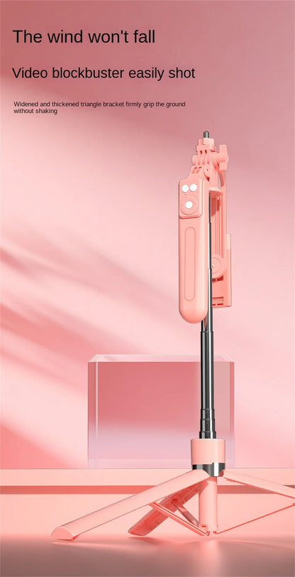 BSLIUFANG Selfie Stick Wireless Tripod Stand with Light Bluetooth Remote Extendable for Tiktok Live Streaming Handheld stability