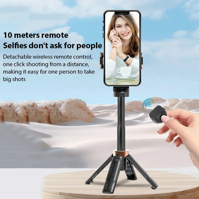 2025 New Bluetooth Selfie Stick Ultra-mini Universal Foldable Travel Portable Floor Mobile Phone Quadrupod 360 Degrees Rotation