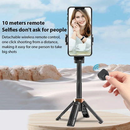 2025 New Bluetooth Selfie Stick Ultra-mini Universal Foldable Travel Portable Floor Mobile Phone Quadrupod 360 Degrees Rotation