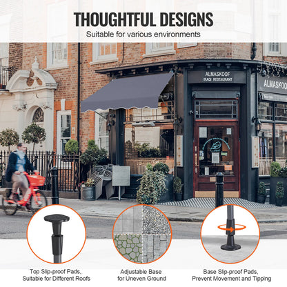 VEVOR Patio Awning Retractable Awning Sunshade Shelter with Manual Crank Handle Outdoor Canopy Sunsetter Deck for Balcony Yard