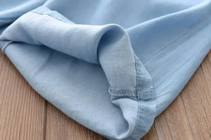 2025 New Fashion Children Wide Leg Pants Summer Casual Thin Chiffon Cropped Trousers For Teenager Girls Clothes 2 4 6 8 10 Years