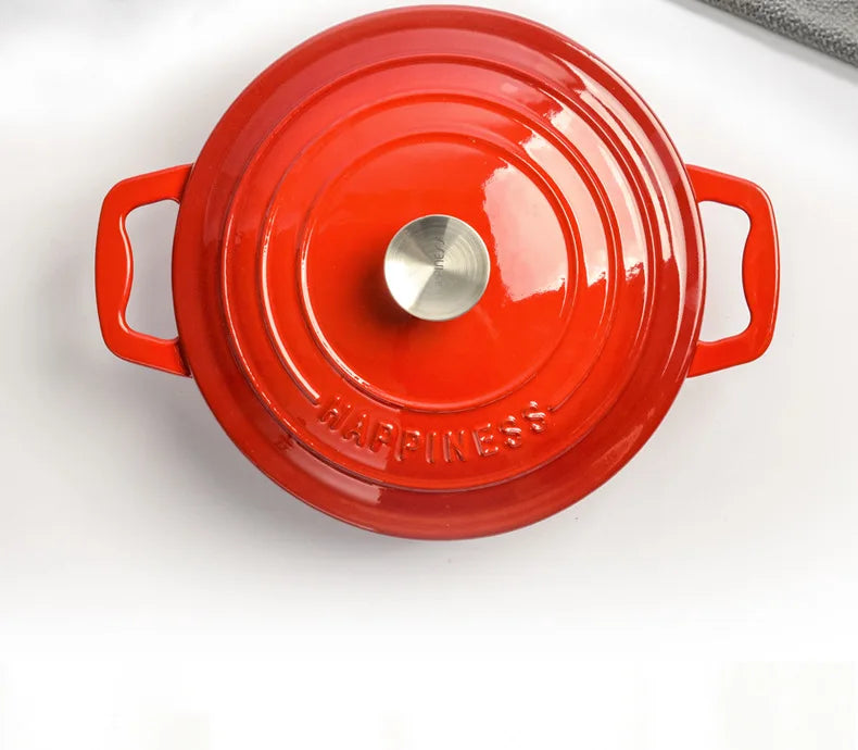 23cm Enameled Cast Iron Dutch Oven 2 Quart Heavy Soup Pot Casserole Dish For Bread Baking And Stew Kitchen Nonstick Braised Pot