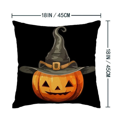 Halloween themed cushion cover set of 4 Pumpkin skull and ghost pattern 45*45cm