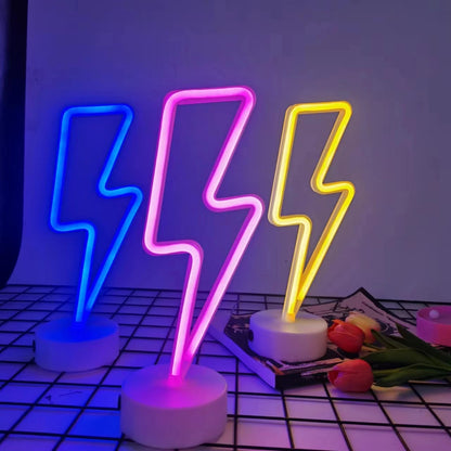 Lightning LED neon light, USB or battery powered boy/girl gift cool game light, bedroom wedding party decoration creative light