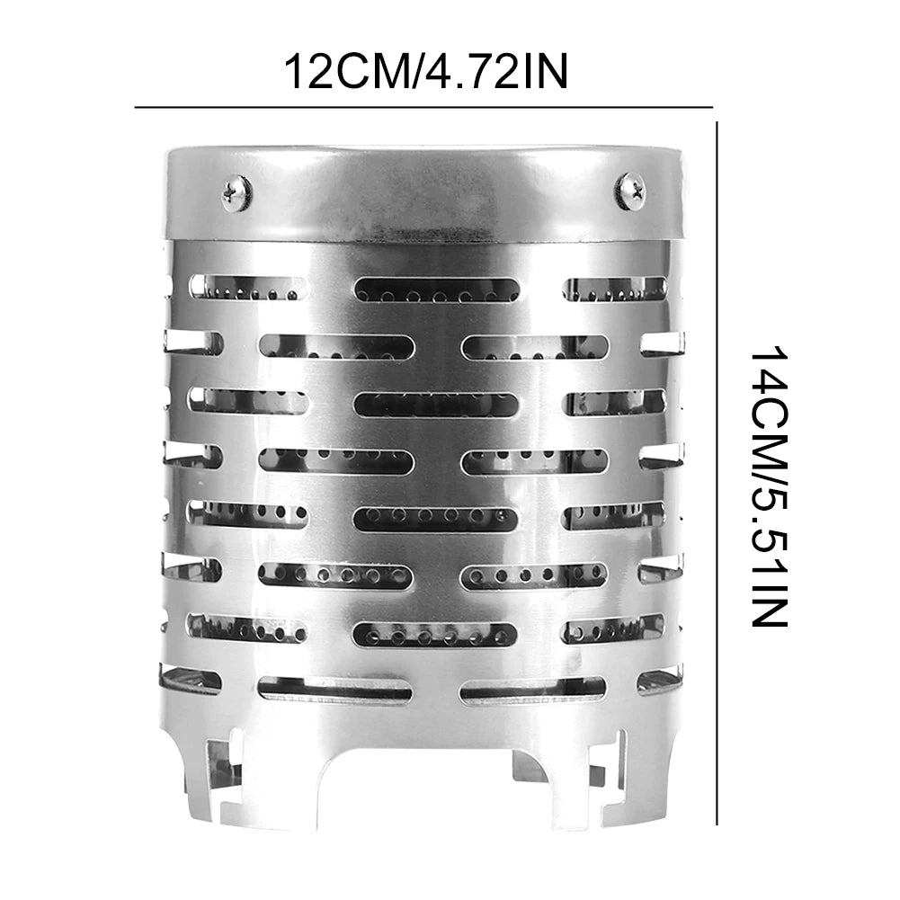 Mini Gas Heater Stove Stainless Steel Portable Warmer Heating Cover Camping Stove Warming Stove Hood for Outdoor Camping
