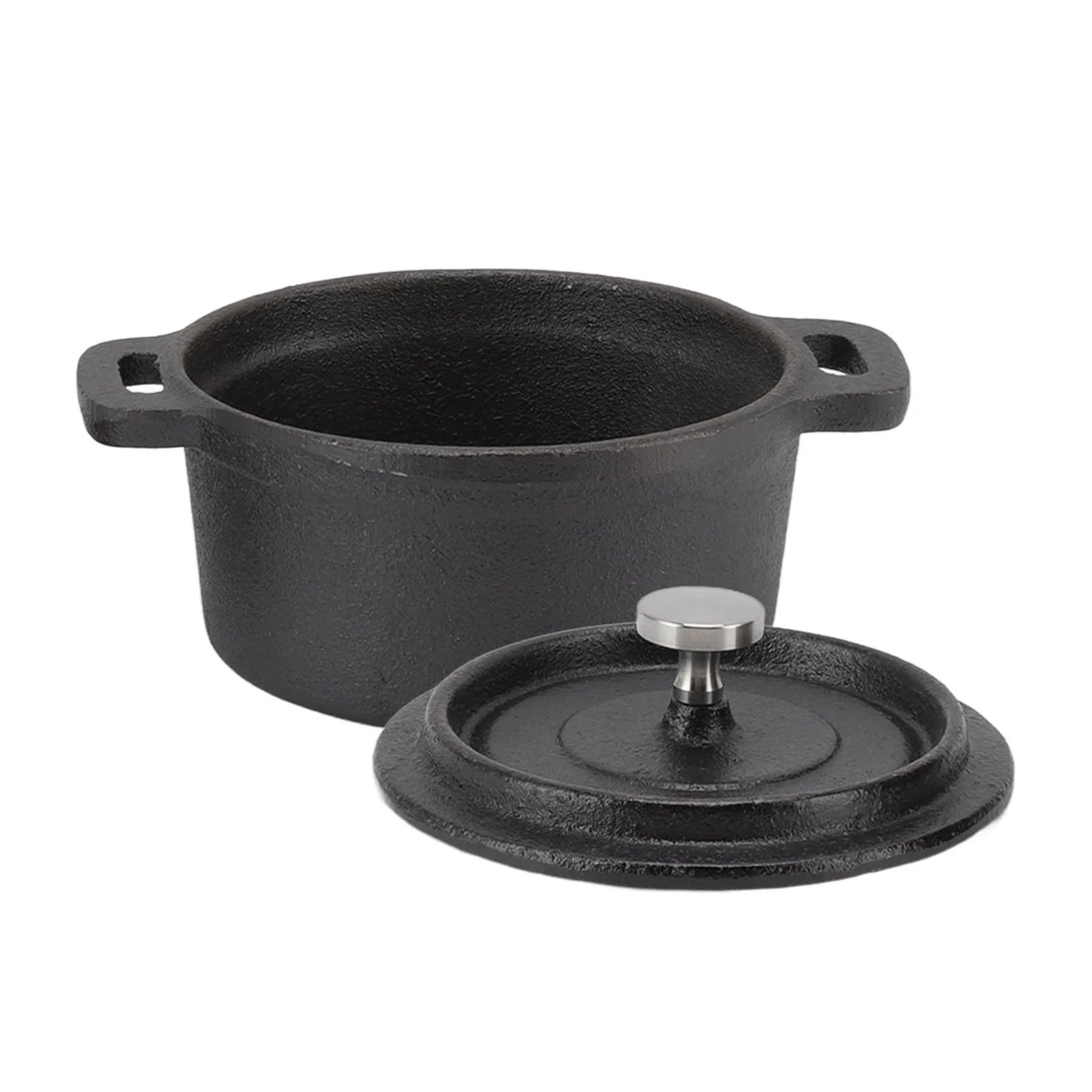 Cast Iron Pot Dutch Oven with Lid Double Traditional Thickened Cooker with Handle for Slow Cooking Barbecue Pasta Kitchen Tool