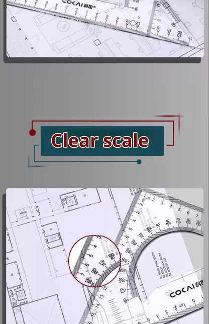 Multifunctional Triangular Ruler 18/22/27/32/37/42CM Hand-drawn Triangle Board Protractor Woodworking Interior Drawing Design