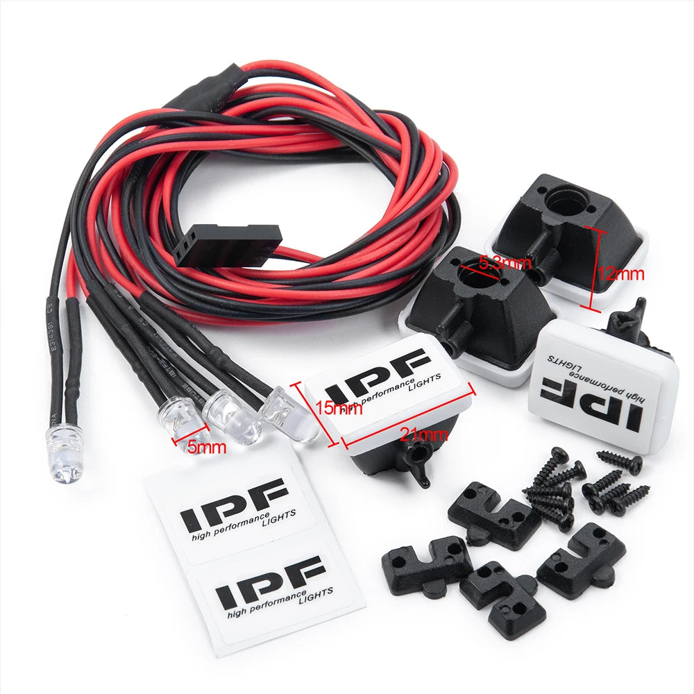 MIBIDAO 2/4LED RC Car Roof Light Round Lamp Spotlight For 1/10 Axial SCX10 II 90046 TRX4 Tamiya CC01 D90 D110