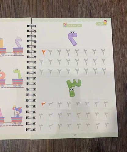 Magic Writing Book in Portuguese Calligraphy Notebook Montessori Kids Reusable Educational Calligraphic Letter Practice Toy