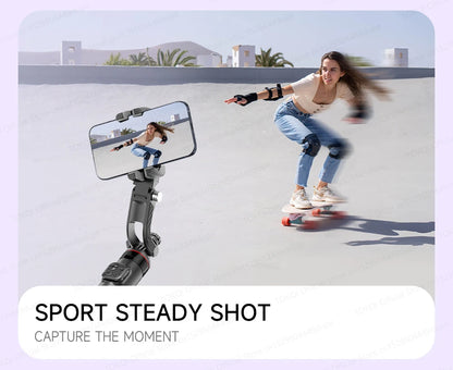 C22 AI Face Tracking Handheld Gimbal Stabiliser 360° Rotation Shoot Selfie Stick Tripod for Mobile Phone, 1/4'' Screw for Camera