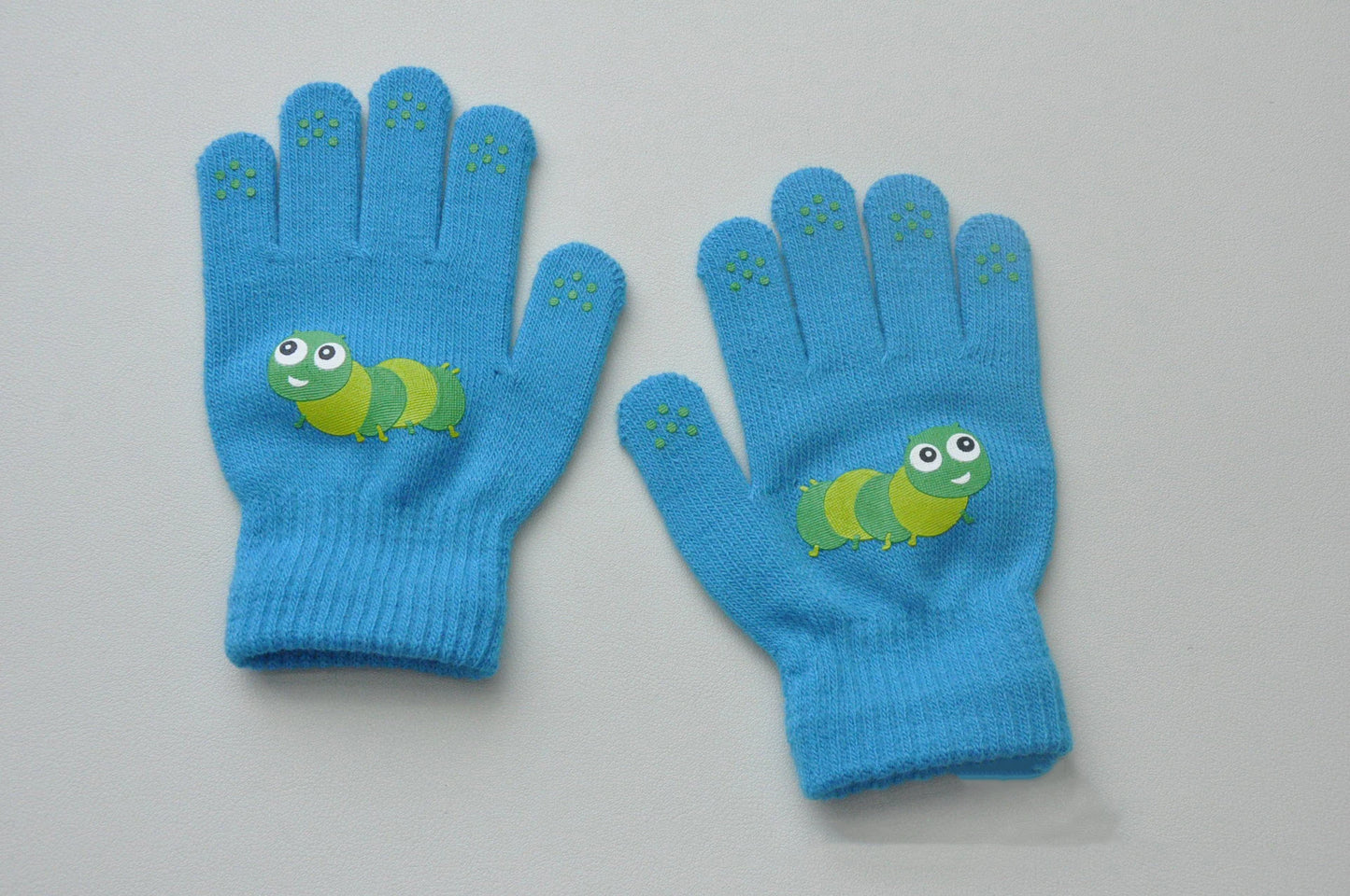 Children Knitted Warm Gloves For 5-12Y Baby Students Winter New Insect Full Finger Mittens Outdoor Cycling Skiing Gloves