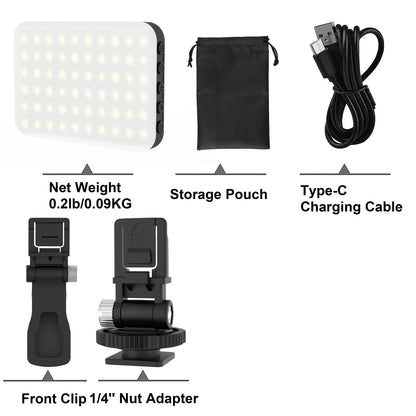 LED Selfie Light,60 LED Beads 2500mAh Rechargeable CRI 97+, 7 Light Modes,Portable Clip on Light for Phone Tablet Laptop TikTok