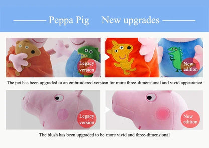 19CM Genuine Peppa Pig George Emily Candy Dennie Pedro Stuffed Plush Toys Keyring Animal Doll Pendant Children's Birthday Gifts