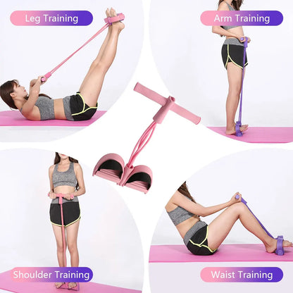 Tension Rope Sit-up Handle Waist Abdomen Exercise Training Elastic Yoga Pedal Puller Resistance Band Fitness Equipment