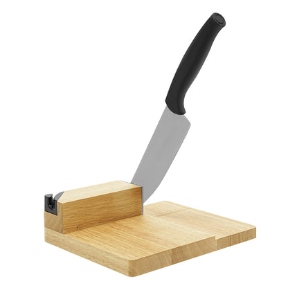 Manual Biltong Cutter & Beef Jerky Slicer Home Cutting Knife w/Oak Cutting Board Seat Guillotine