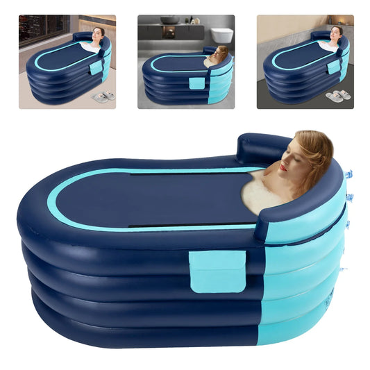 1.4m 4 layers Foldable Bathtub Household Inflatable Adult Bathtub With Wireless Electric Air Pump for Hot Water and Ice Bath