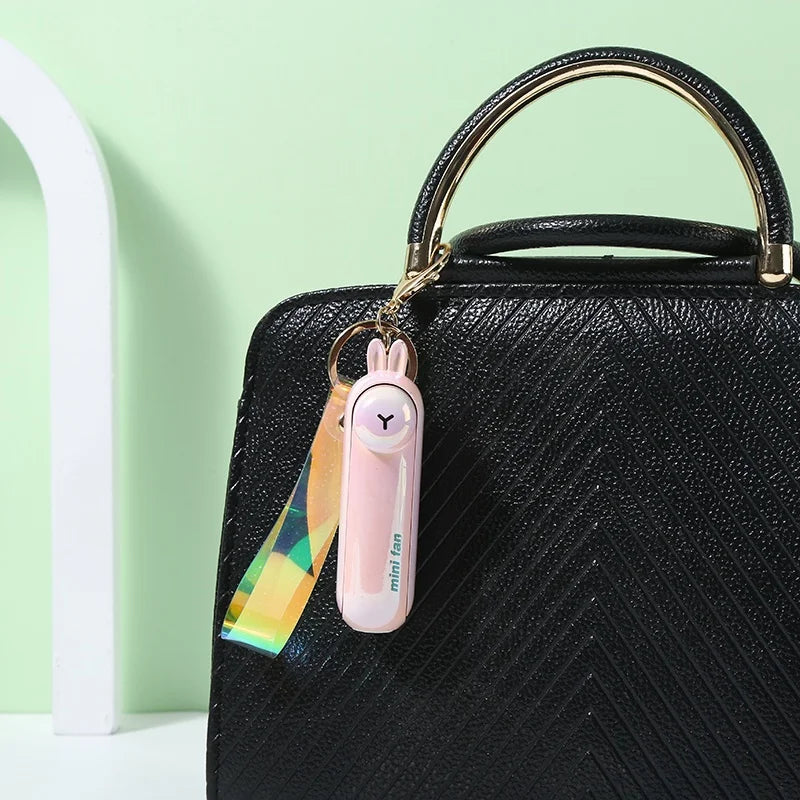 Cute Mini Fan Kipas Portable Hand Fold Bedside Office USB Charge Battery Table Desk Cooling