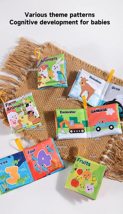 Children Early Educational Toys Rustle Sound Soft Cloth Book Fruits Animal Numbers Food Means of Transportation Cognition Toys