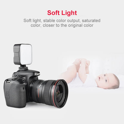 New Rechargeable 6500K LED Video Light Mini Camera Light Fill Lamp Portable Photography Lighting for Vlog Live Streaming DSLR