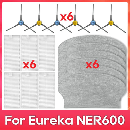 Fit For ( Eureka NER600 ) Roller Main Side Brush Hepa Filter Mop Rag Robot Vacuum Cleaner Spare Part Accessory Replacement Kit