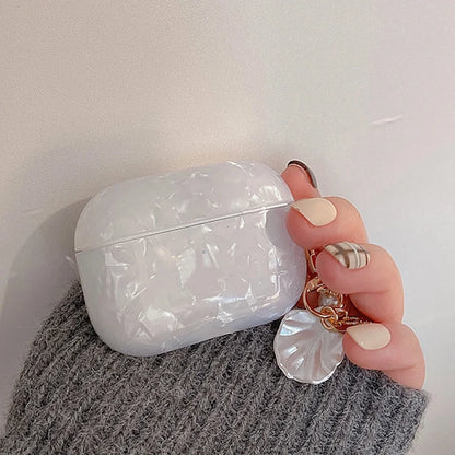 Dreamy Pearl Shell Soft Case with Keychain Pendant For Apple AirPods 4 3 Pro 2 1 Wireless Earphone Accessories Headset Box Cover