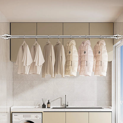 Telescopic Shower Curtain Extendable Wardrobe Rail Clothes Hanging Pole Rod