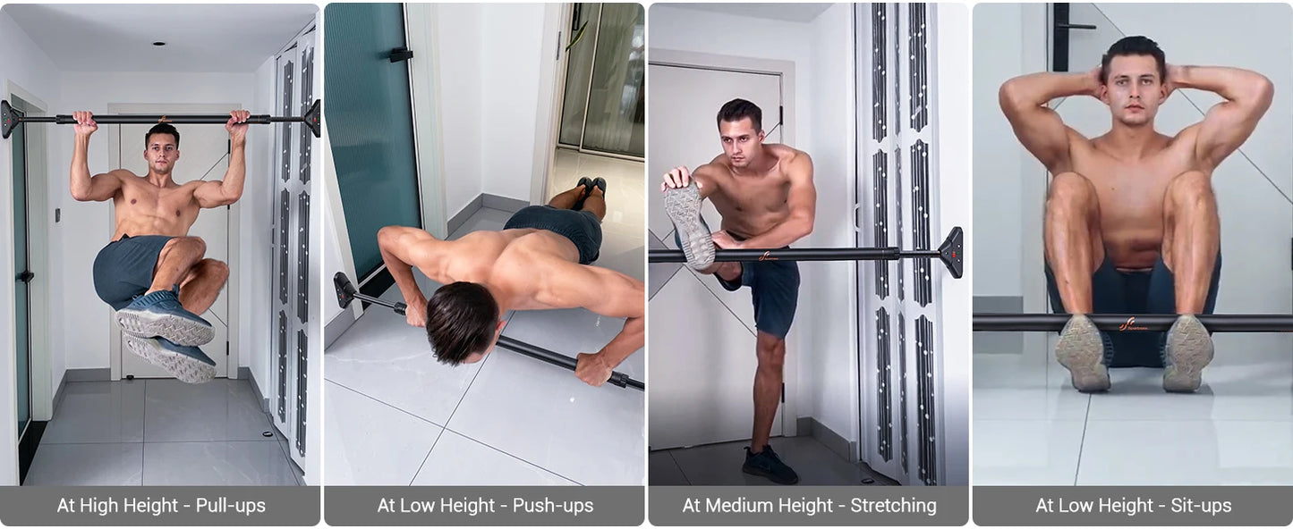 Sportneer Indoor Home Pull Up Bar Adjustable Width Strength Training Chin up Bar without Screws Max 440lbs for Fitness Exercise