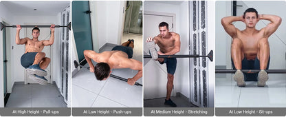 Sportneer Indoor Home Pull Up Bar Adjustable Width Strength Training Chin up Bar without Screws Max 440lbs for Fitness Exercise