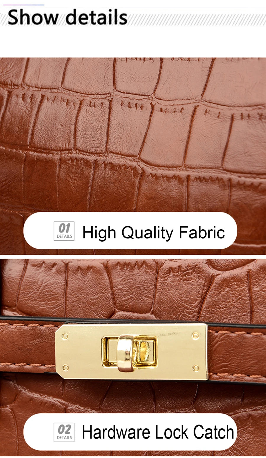 Famous Brand Ladies HandBags High Quality Crocodile Stripe Three Main Bags Designer Crossbody Shoulder Bag For Womens Tote Bag