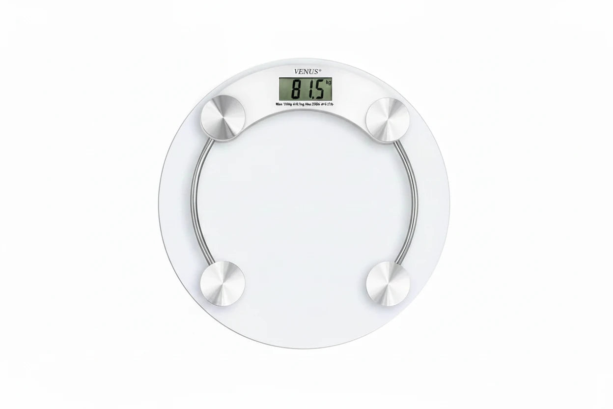 Transparent 180 kg Tempered Glass Body Eco-Friendly Durable Non-Slip Adjustable Bathroom Weighing Scale High Strain Gauge Sensor
