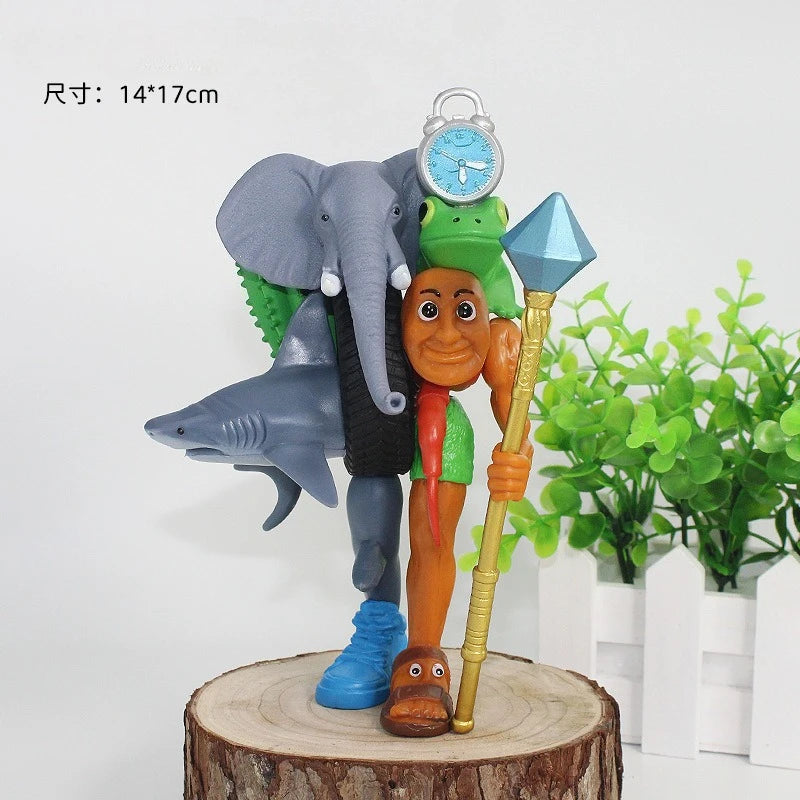 Tung Tung Tung Sahur Tralalero Tralala Italian Brainrot Monster Fusion Edition Anime Action Cartoon Ornament Fun Toy Gift Figure