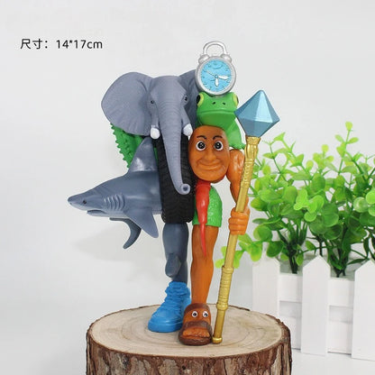 Tung Tung Tung Sahur Tralalero Tralala Italian Brainrot Monster Fusion Edition Anime Action Cartoon Ornament Fun Toy Gift Figure