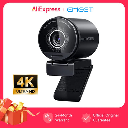 4K Webcam UHD Web Camera HDR Streaming Video Camera With Sony Sensor EMEET S800 USB Webcam With Dual Noise Cancelling Mics