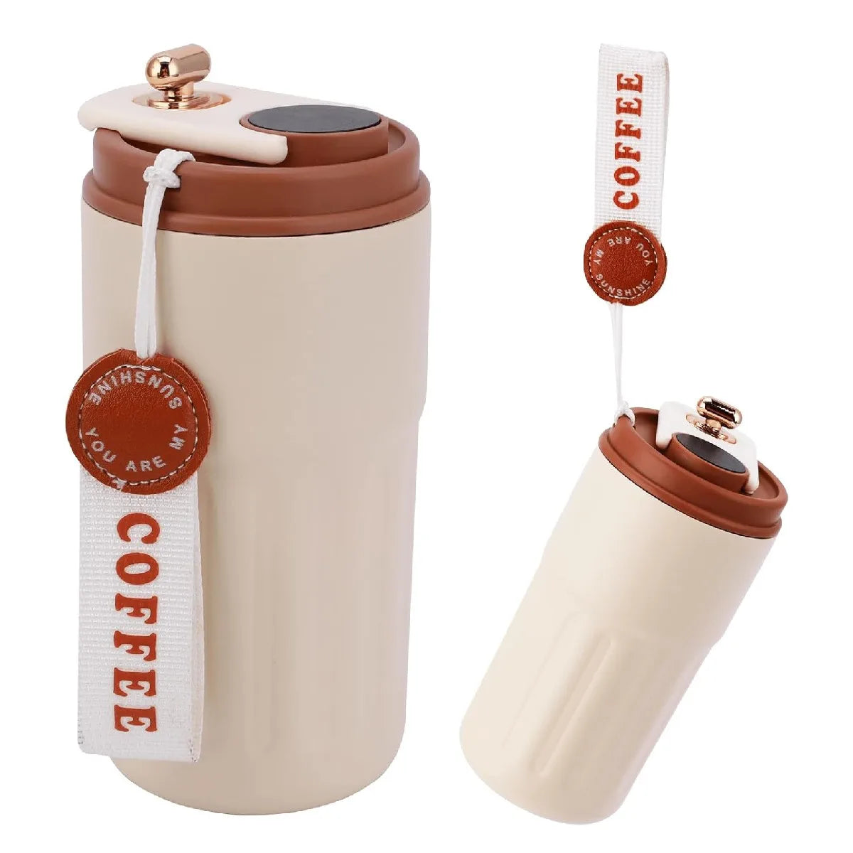 Travel Mug With Temperature Display, 304 Stainless Steel Vacumm Coffee Cups~