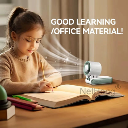 Portable Handheld Digital Turbo Fan 3600mAh Rechargeable 6 Speed Foldable Fan