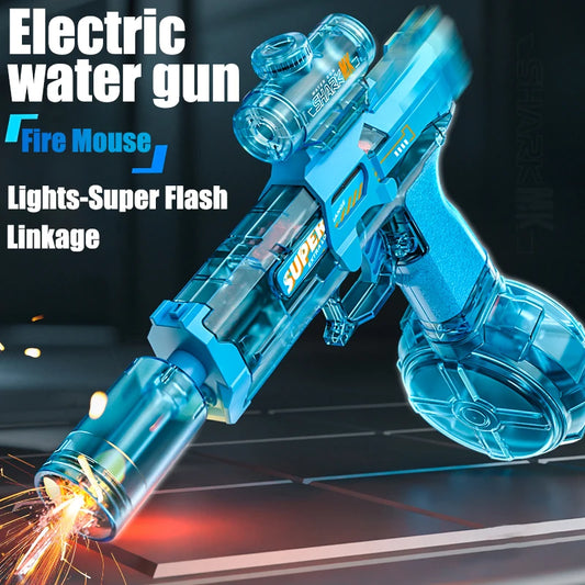 Electric Water Guns ,High Capacity Squirt Guns 26 FT Range with Light Up for Summer Outdoor Beach Swimming Pool Party Toy