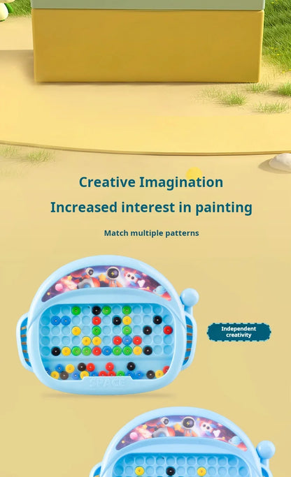 1 PCS Children's Magnetic Doodle Board with Pen & Beads Drawing Toy for 3-8 Years Kids Educational Boy Girl Montessori Gift