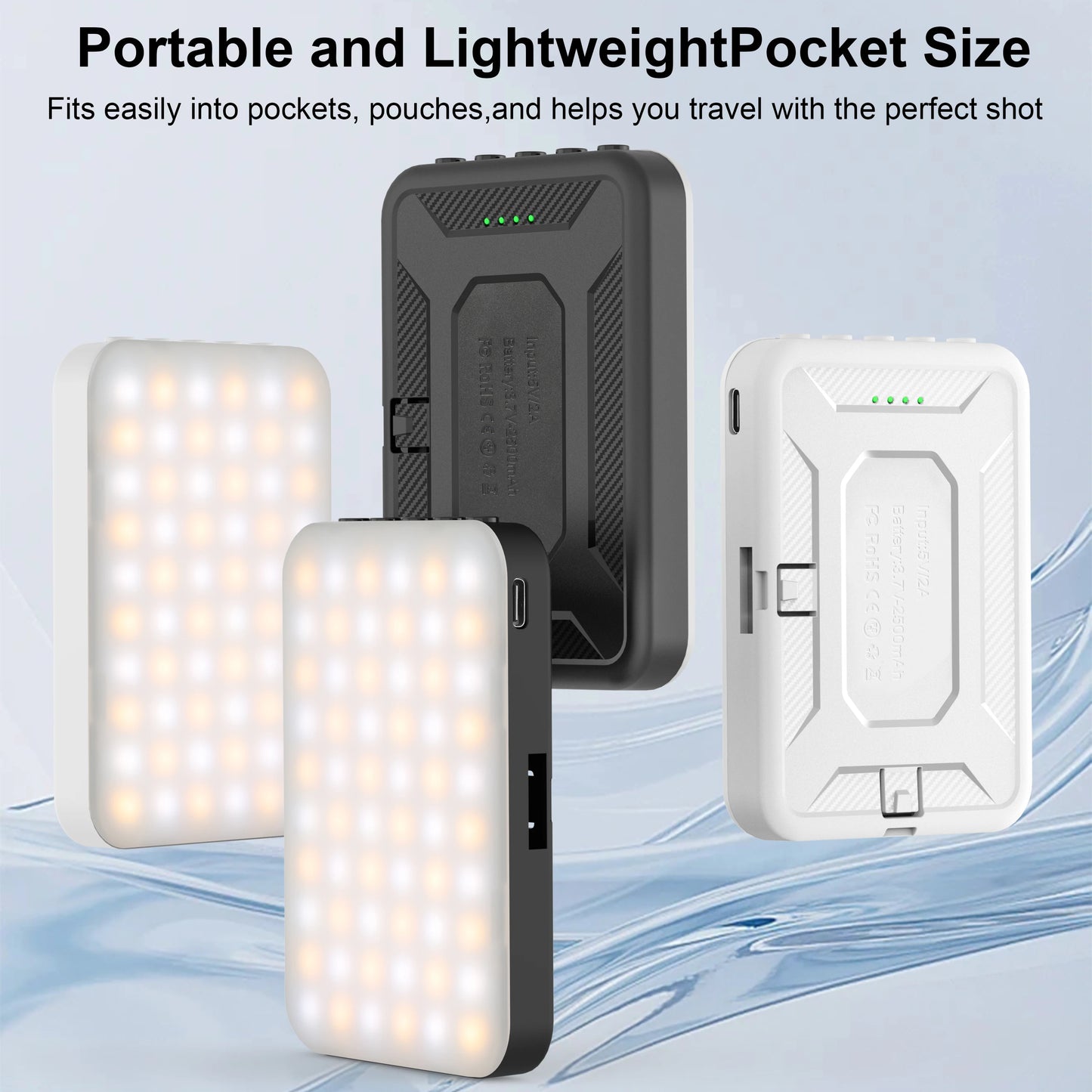 New Selfie Light, 60 LED Phone Light Fill Light 7 Modes Output Video Lamp Kit Dimmable 2500K-6500K Bi-Color Panel Light CRI 97+