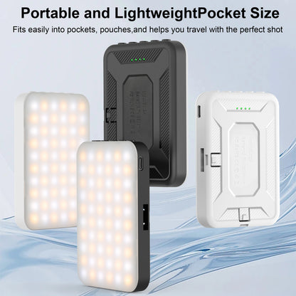 New Selfie Light, 60 LED Phone Light Fill Light 7 Modes Output Video Lamp Kit Dimmable 2500K-6500K Bi-Color Panel Light CRI 97+